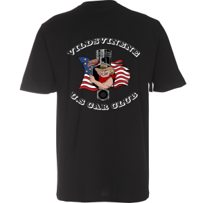 St 101sort t-shirt med svinetryk