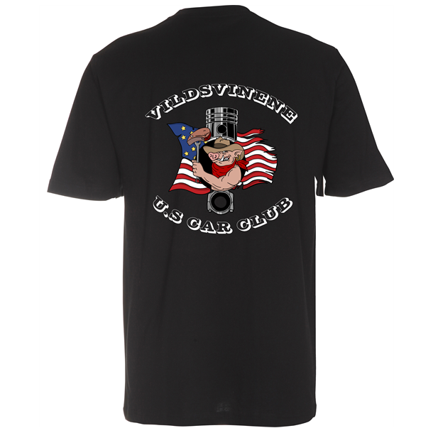 St 101sort t-shirt med svinetryk