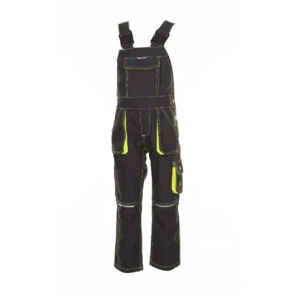 6120 Børne arbejds overalls antrasit/gul
