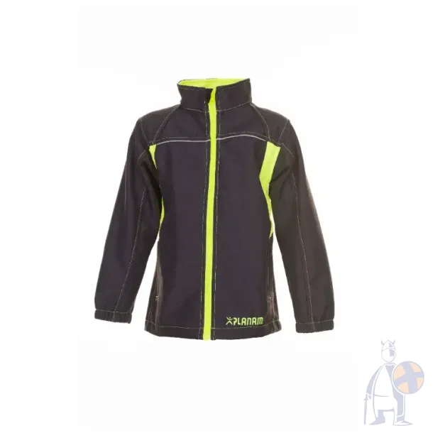 B�rne softshelljakke antracit/gul