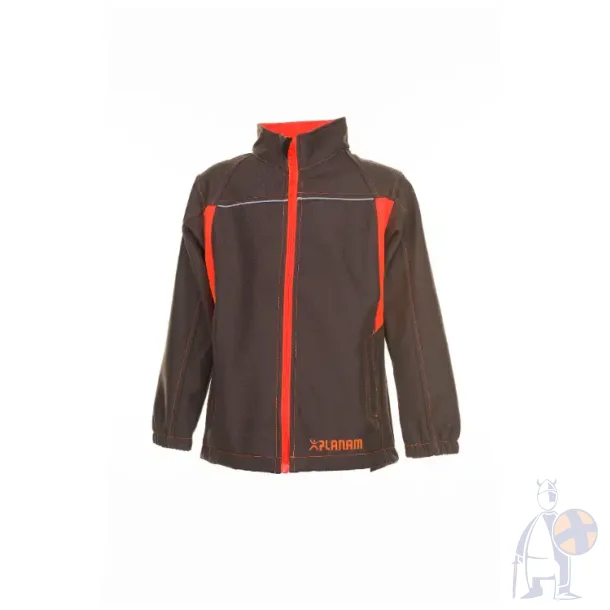 6132 B�rne softshelljakke, oliven/orange