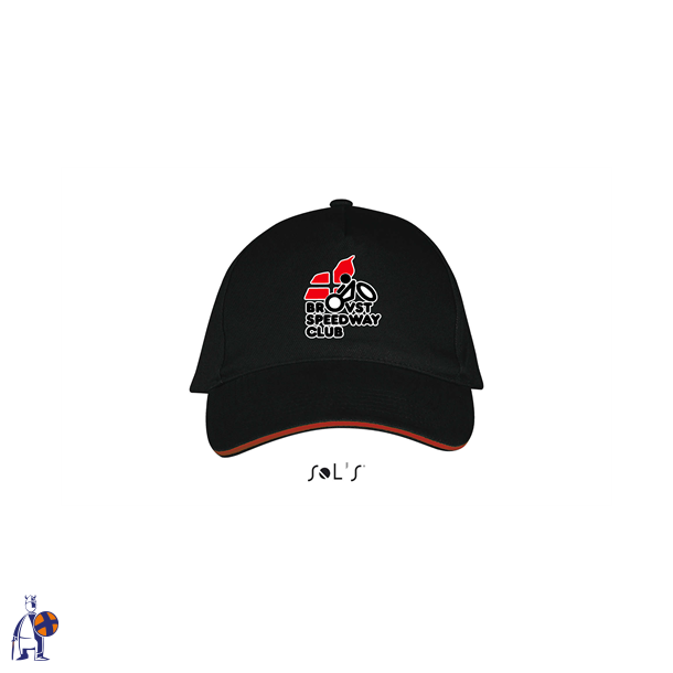 Cap med bsc design r�d/sort tryk