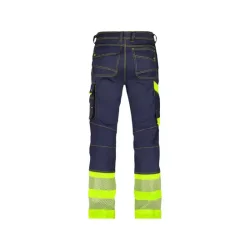 DASSY  PRINCETON (201060) STRKBARE ARBEJDSBUKSER MED HJ SYNLIGHED bl og gul 