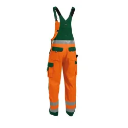 Dassy Toulouse high visibility overalls med knlommer, grn og orange
