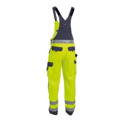 Dassy Toulouse high visibility overalls med knlommer, sort og gul