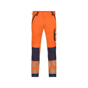 201063 DASSY  ARUBA strkbare arbejdsbukser med hj synlighed med knlommer orange og bl