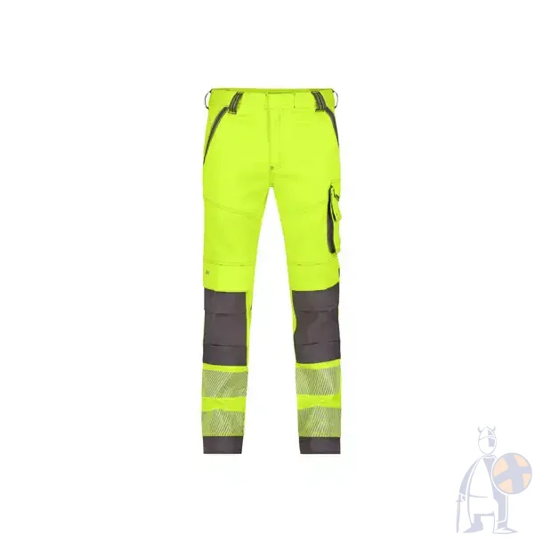 201063 DASSY � ARUBA str�kbare arbejdsbukser med h�j synlighed med kn�lommer gul og gr� 