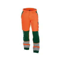 DASSY BUFFALO (200431) HIGH VISIBILITY WORK TROUSERS WITH KNEE POCKETS orange og grn 