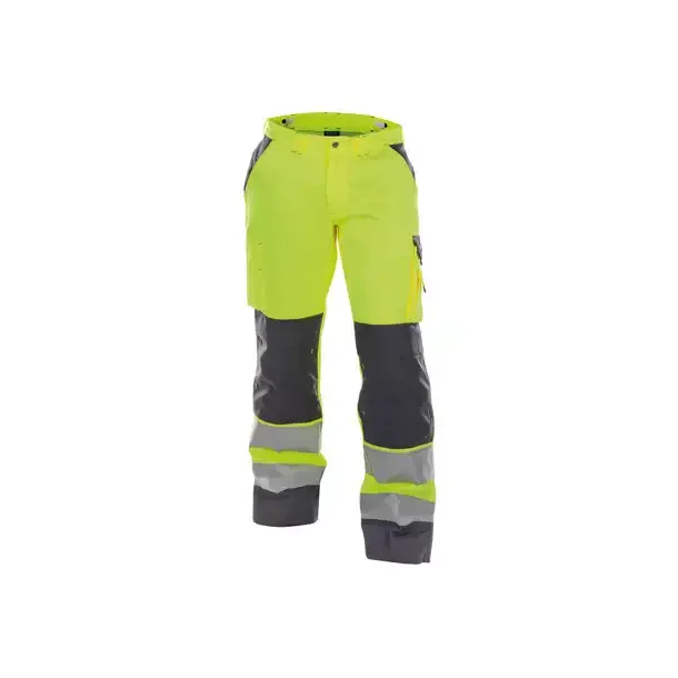 DASSY® BUFFALO (200431) HIGH VISIBILITY WORK TROUSERS WITH KNEE POCKETS gul og grå 