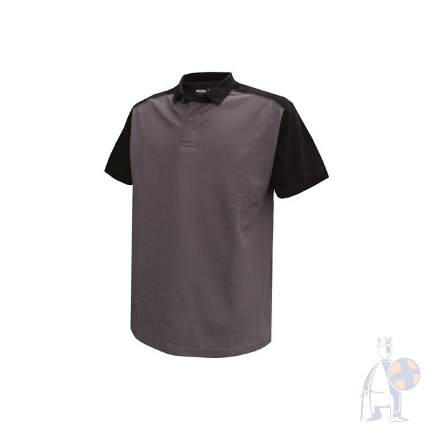 710004 Dassy � Cesar tofarvet poloshirt Cementgr� sort