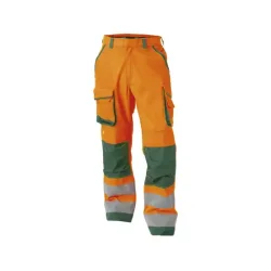 DASSY  CHICAGO (200807) ARBEJDSBUKSER MED HJ SYNLIGHED MED KNLOMMER orange og grn