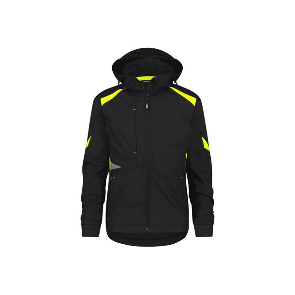 300522 Dassy Kalama softshell jakke sort - flour gul