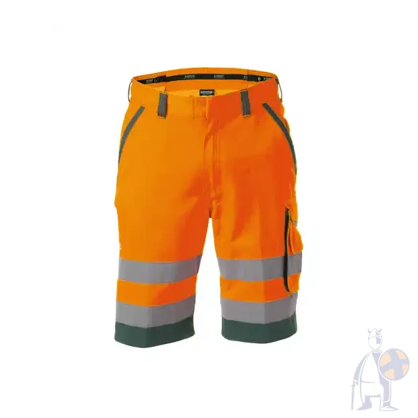 DASSY � LUCCA (250059) ARBEJDSSHORTS MED H�J SYNLIGHED orange og gr�n 