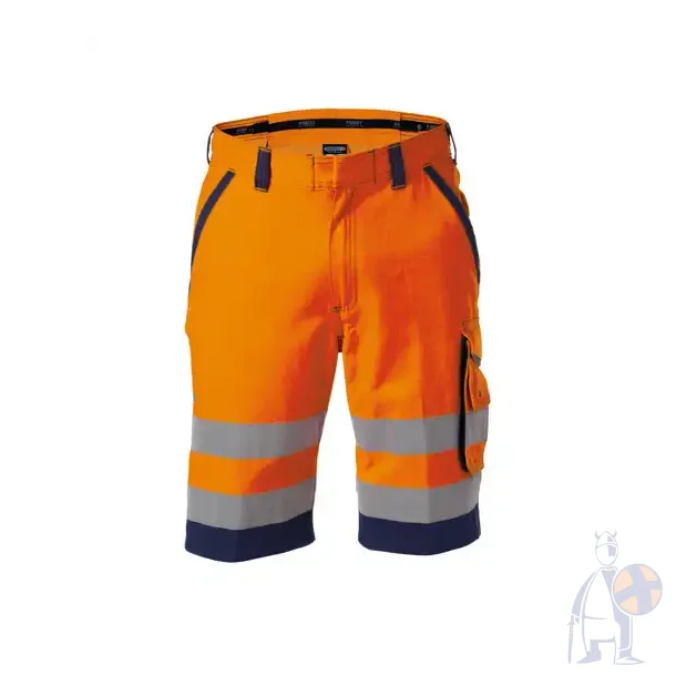 DASSY � LUCCA (250059) ARBEJDSSHORTS MED H�J SYNLIGHED orange og bl�