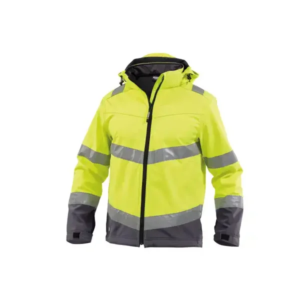 DASSY ® MALAGA (300329) SOFTSHELLJAKKE MED HØJ SYNLIGHED gul  og grå  