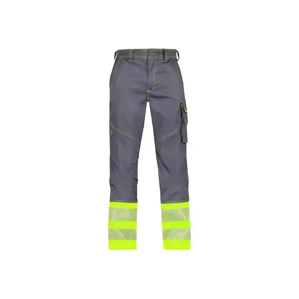 DASSY ® PRINCETON (201060) STRÆKBARE ARBEJDSBUKSER MED HØJ SYNLIGHED gul og grå 