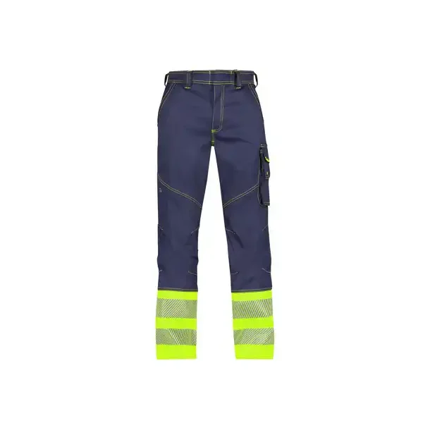 DASSY ® PRINCETON (201060) STRÆKBARE ARBEJDSBUKSER MED HØJ SYNLIGHED blå og gul 