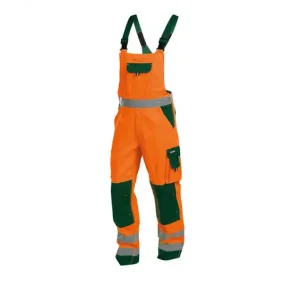 Dassy Toulouse high visibility overalls med knlommer, grn og orange