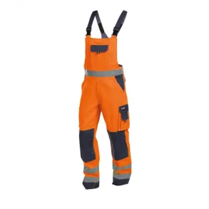 Dassy Toulouse high visibility overalls med knlommer, gr og orange