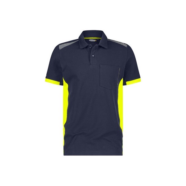 710055 Dassy Veracruz polo t-shirt midnatsblå flour gul