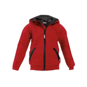 Dassy  Watson Kids sweatshirt med htte og lynls, rd og sort 
