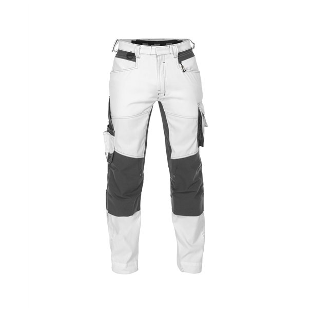 Dassy ® Dynax dame malerbukser med stretch og knælommer Hvid