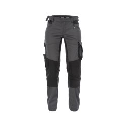 Dassy  Dynax damearbejdsbukser med stretch og knlommer Gr/sort