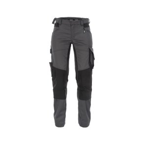 Dassy  Dynax damearbejdsbukser med stretch og knlommer Gr/sort