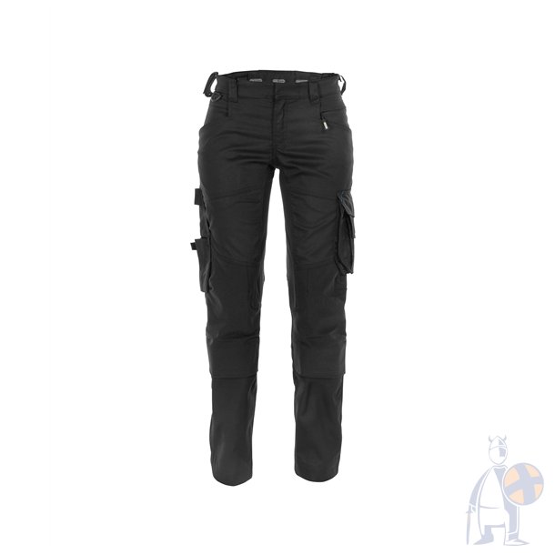 Dassy� Dynax damearbejdbukser med stretch og kn�lommer Sort