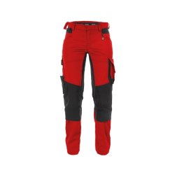 Dassy  Dynax Damearbejdbukser med stretch og knlommer Rd/sort