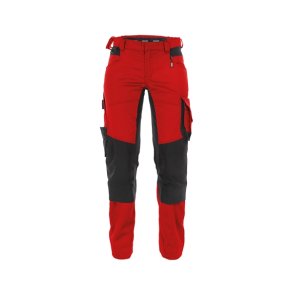 Dassy  Dynax Damearbejdbukser med stretch og knlommer Rd/sort