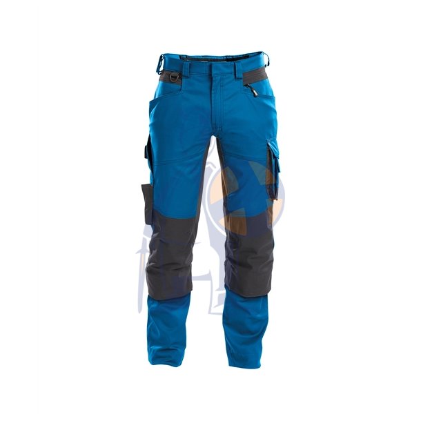 Dassy � Dynax arbejdsbukser med stretch og kn�lommer azurbl�/gr�