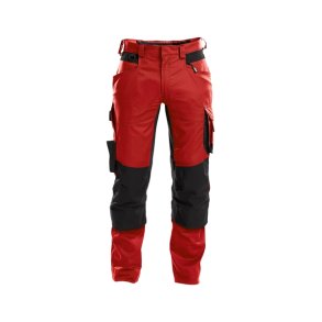 Dassy  Dynax arbejdsbukser med stretch og knlommer rd/sort