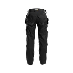 Dassy  Flux arbejdsbukser med stretch, hylsterlommer og knlommer Sort