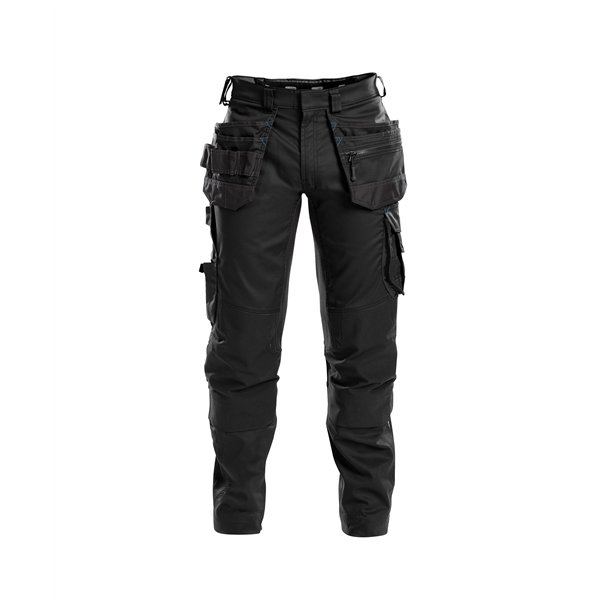 Dassy ® Flux arbejdsbukser med stretch, hylsterlommer og knælommer Sort