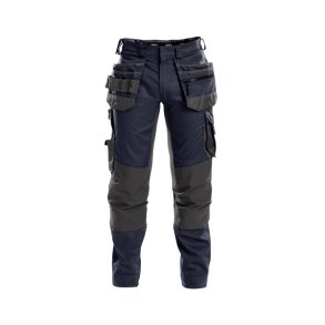 Dassy  Flux arbejdsbukser med stretch, hylsterlommer og knlommer, midnatsbl/gr