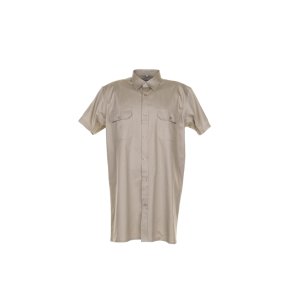 0412 Twill skjorte kortrmet, Kahki