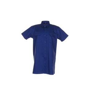 0418 Twill skjorte kortrmet, Mrkebl