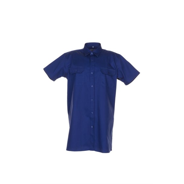 0418 Twill skjorte kortrmet, Mrkebl