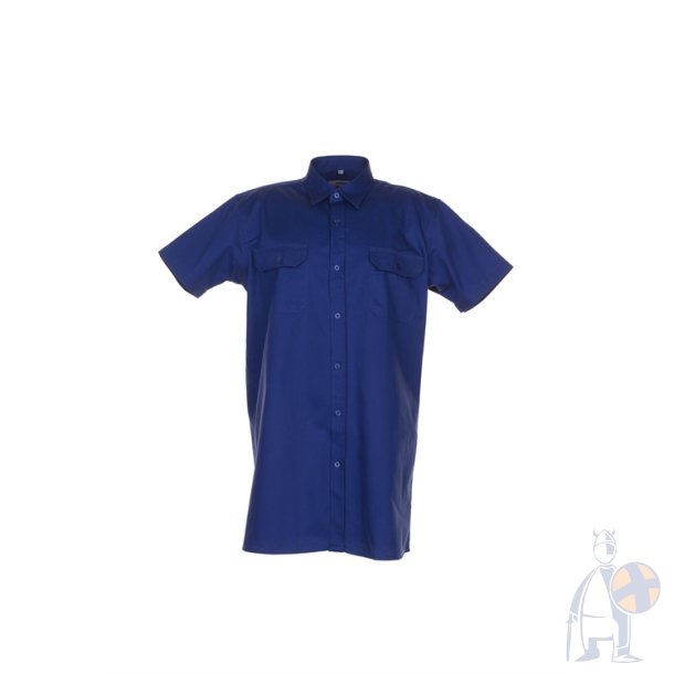 0418 Twill skjorte kort�rmet, M�rkebl�