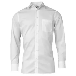 Mens Shirt Modern Fit Long Sleeve - hvid