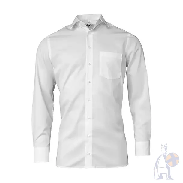 Men�s Shirt Comfort Fit Long Sleeve - hvid