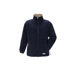 0347 Streem Fleece Jakke Marine/camel