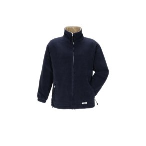 0347 Streem Fleece Jakke Marine/camel