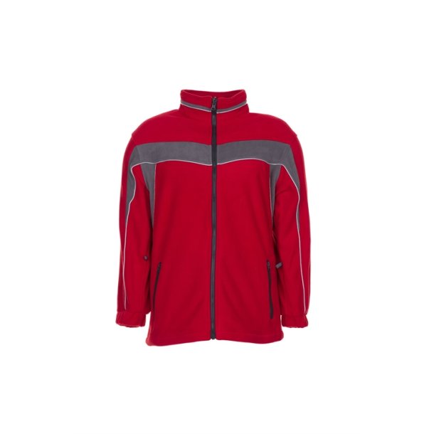 2567 Plaline Fleece Jakke,rød/skiffer